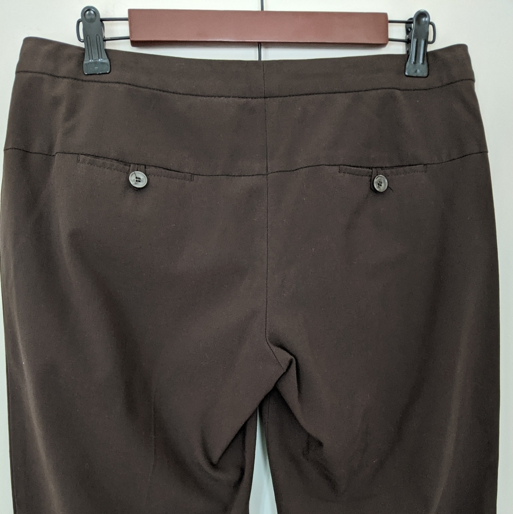Women's Dark Brown Cropped Dress Pants - Picture 6 of 6